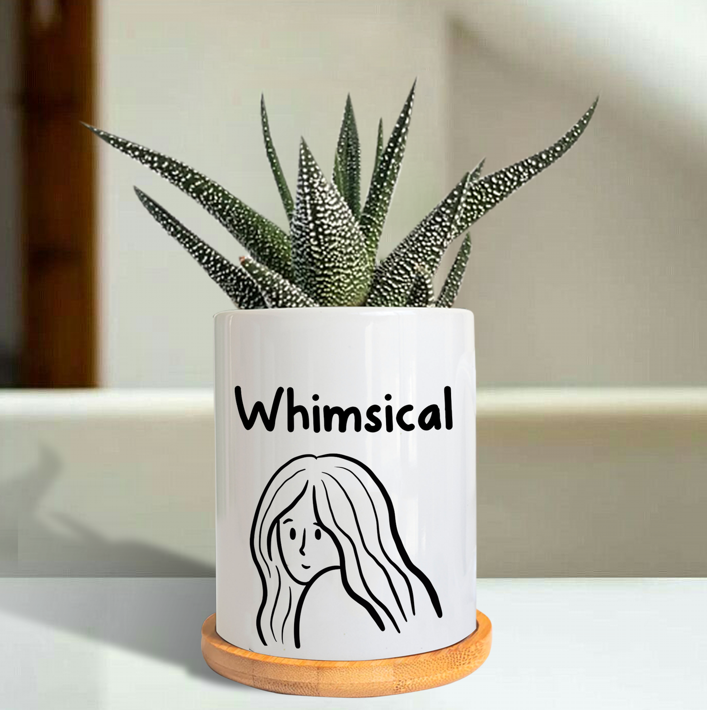 Cute Ceramic Planters For Home & Decor (1 pot, White)