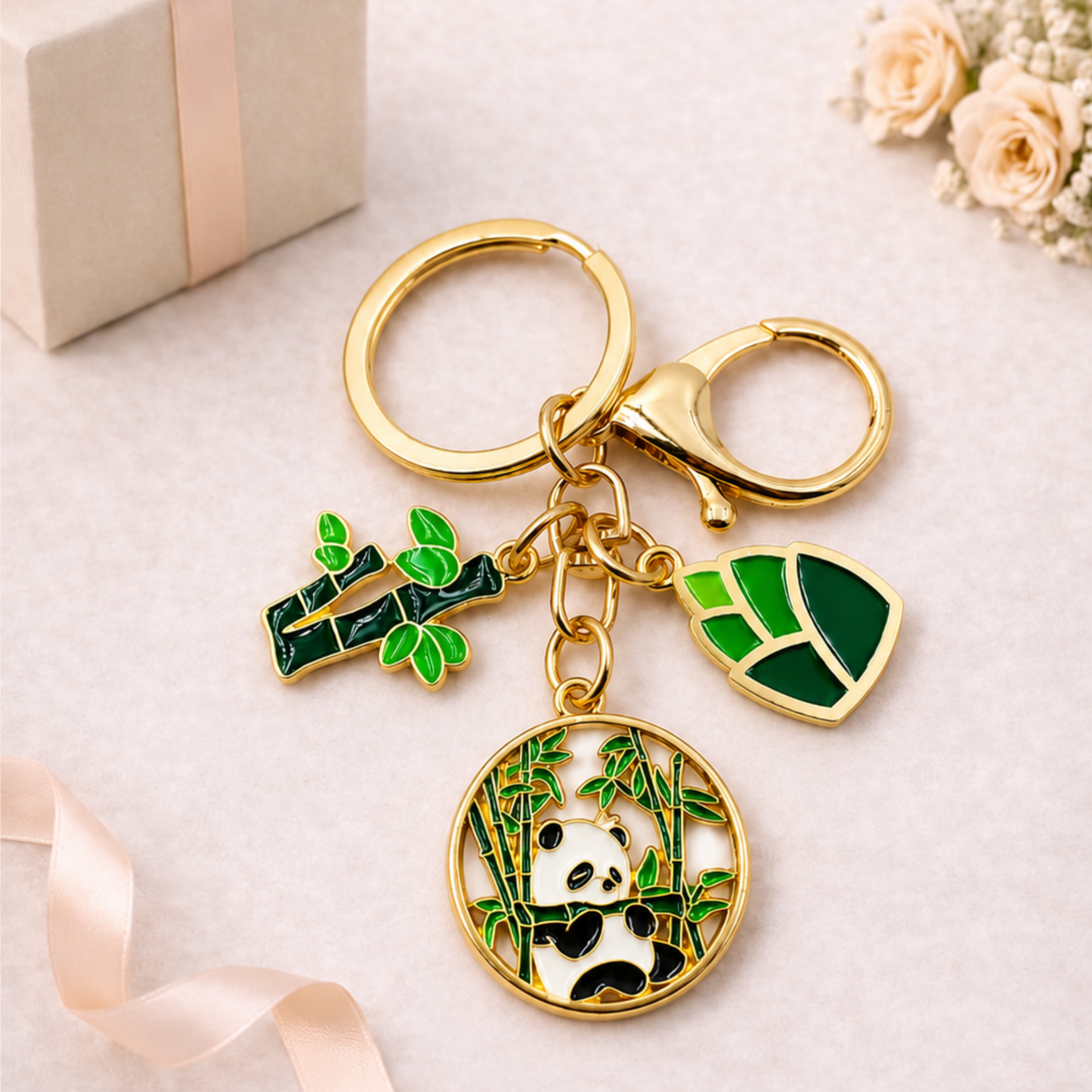 Cute Bamboo Panda Keychain