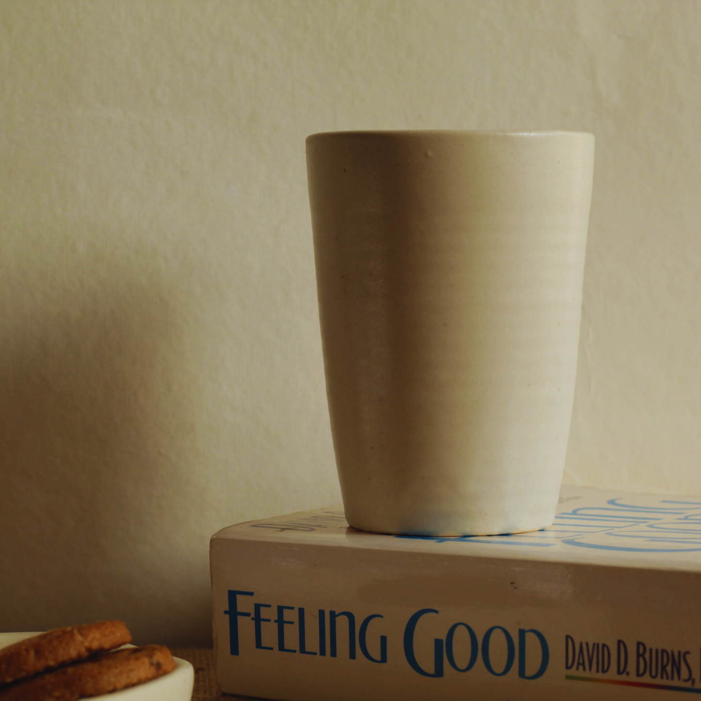 Ribbed White Tumbler