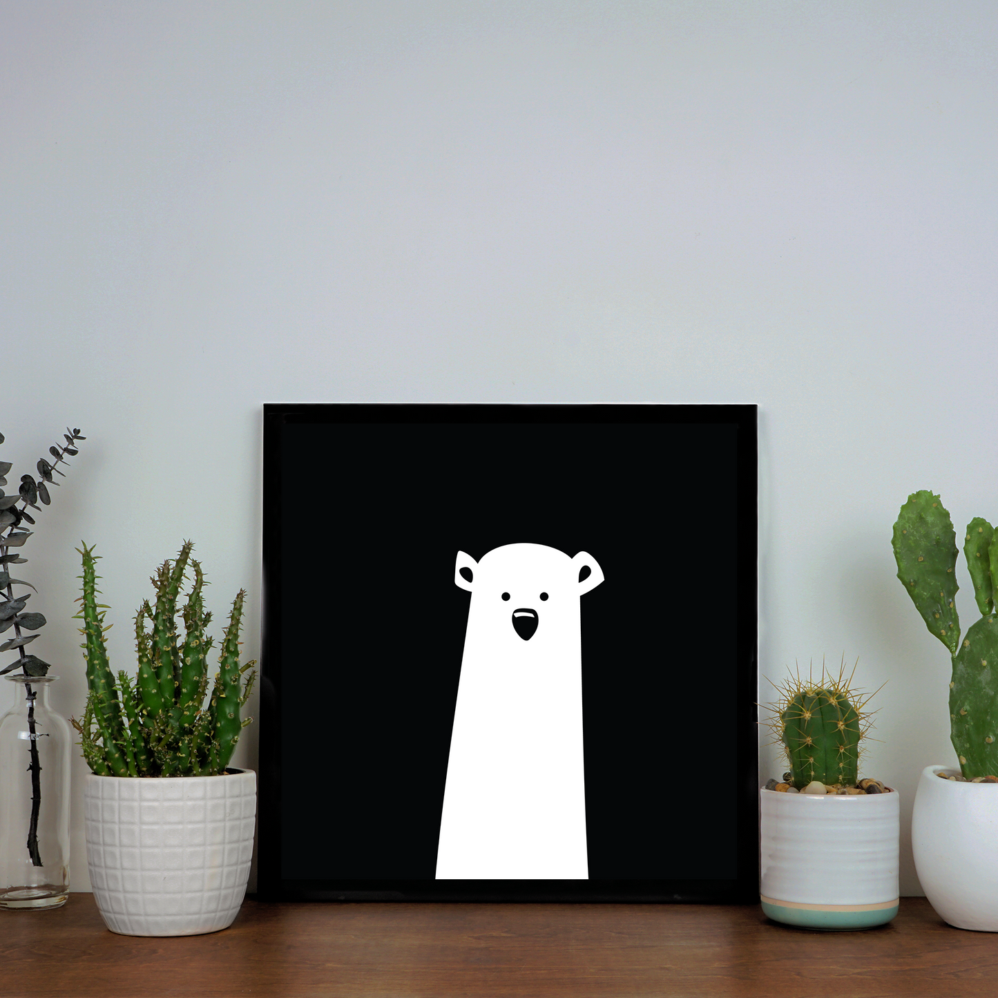 Modern Art Animal Cute Llama Black and white Wall Decor