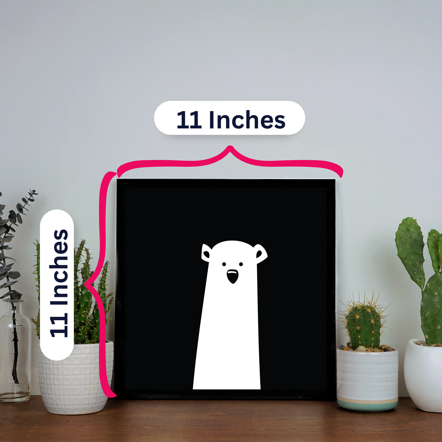 Modern Art Animal Cute Llama Black and white Wall Decor
