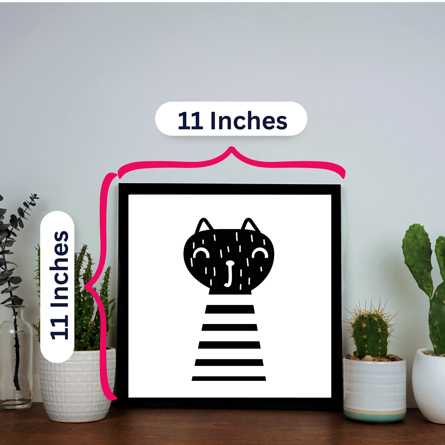 Paintings Modern Art Animal Cute Cat Black and White Wall Decor Paintings