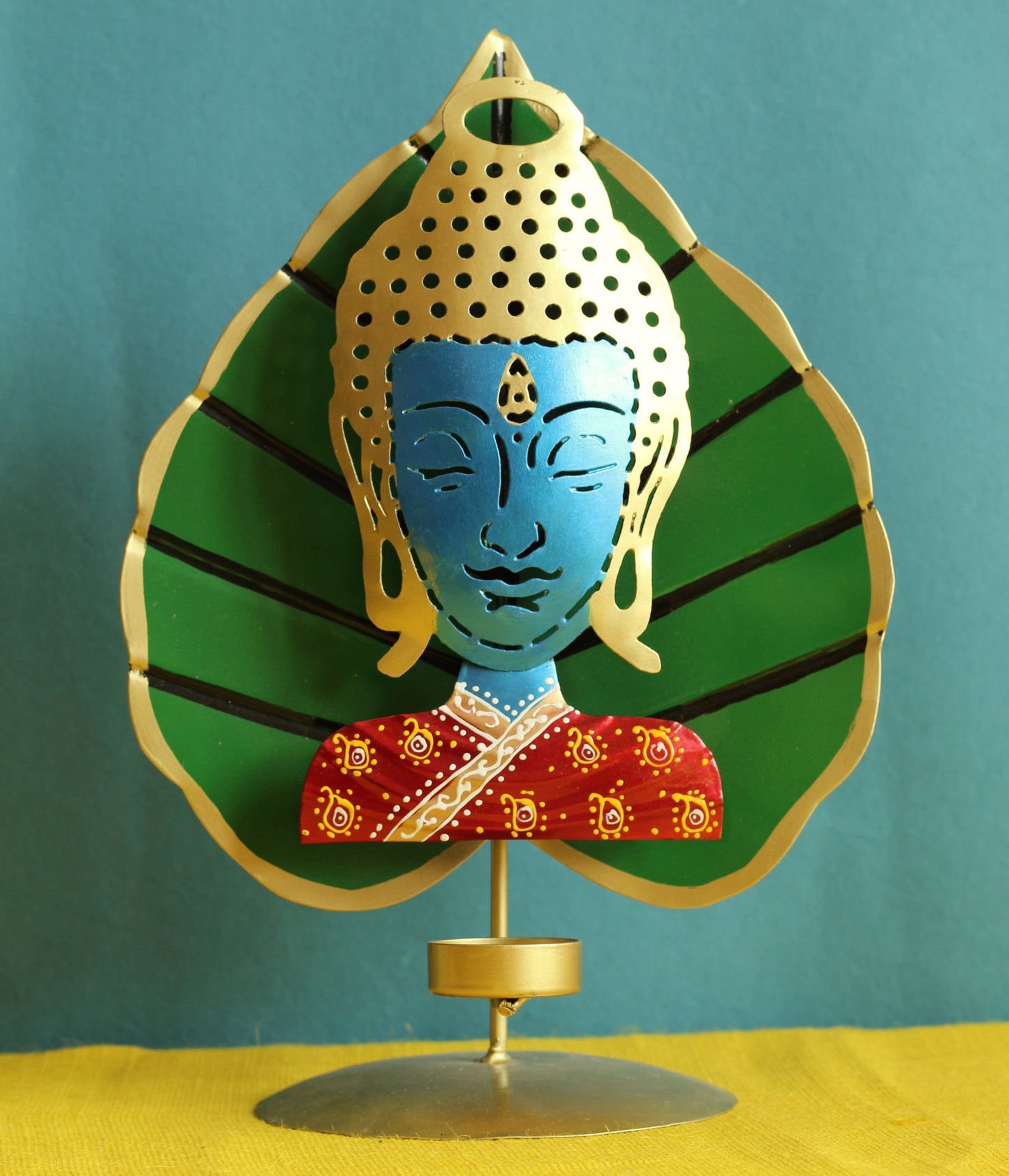 Green Leaf Buddha Candleholder