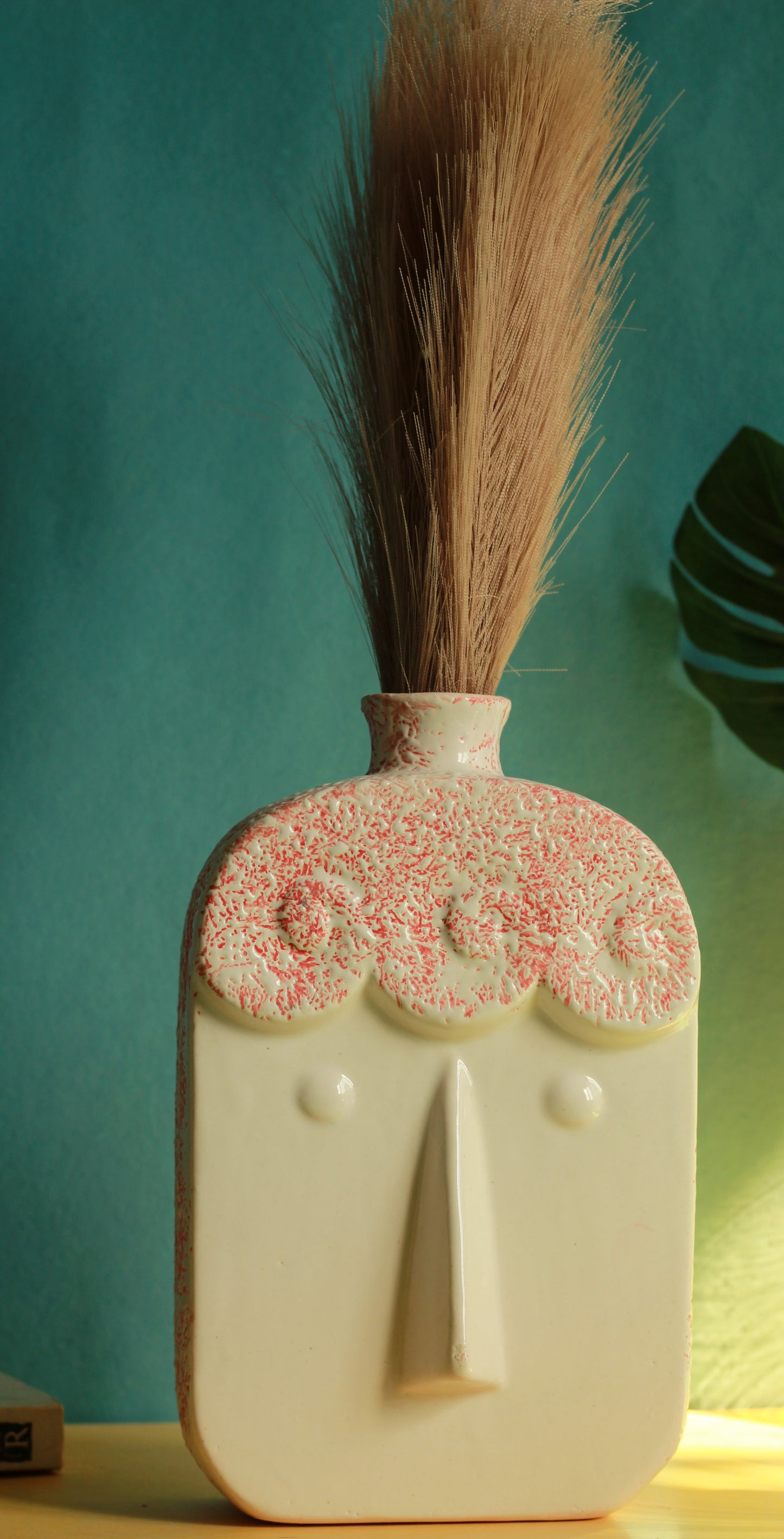 Quirky Face Vase (Red)