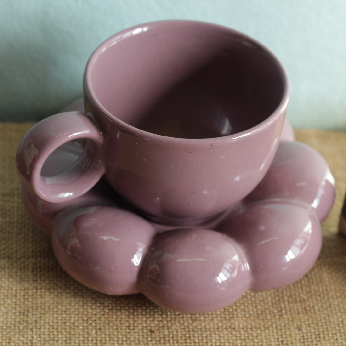 Purple Sunflower Saucer Set