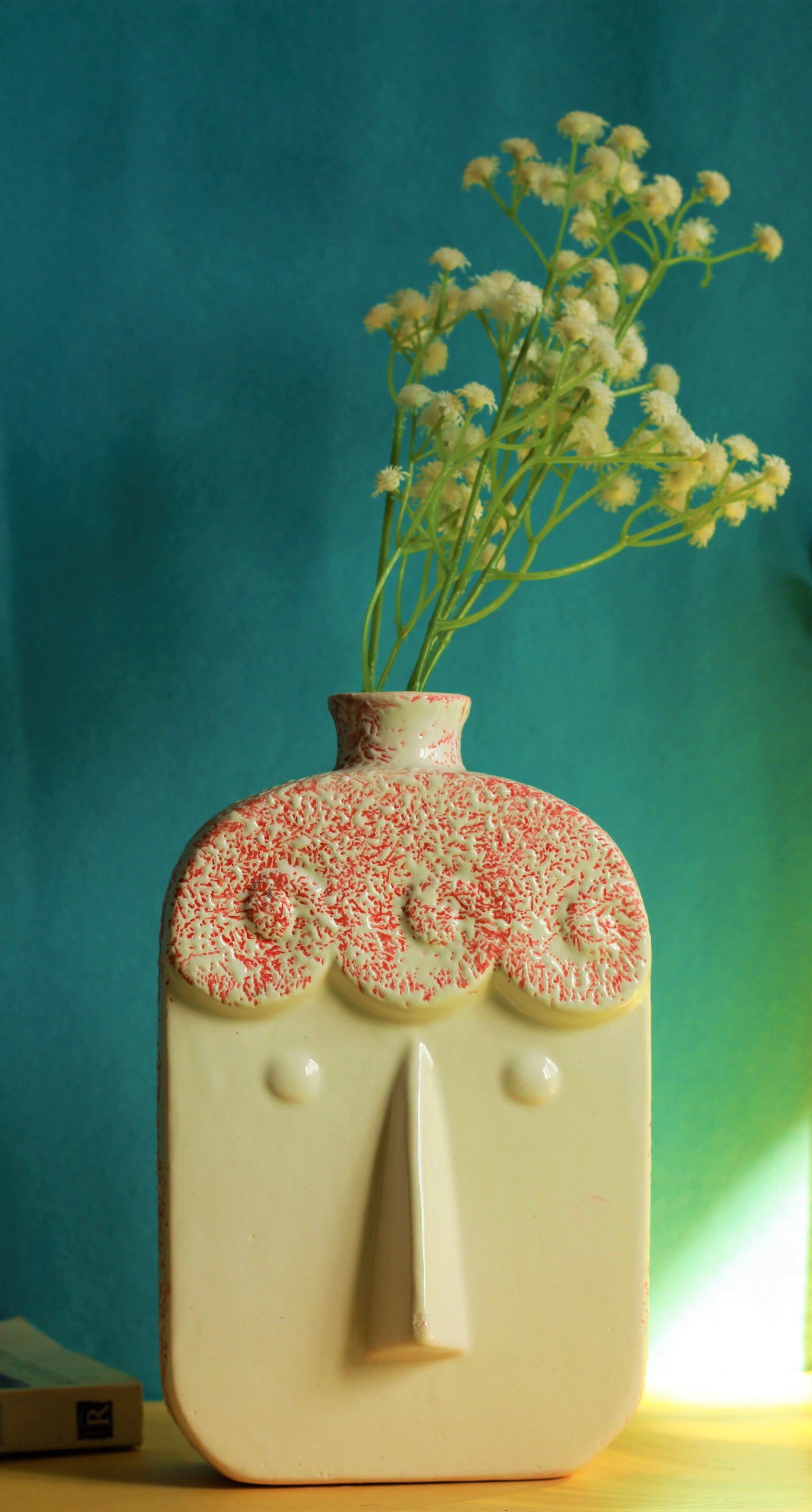 Quirky Face Vase (Red)