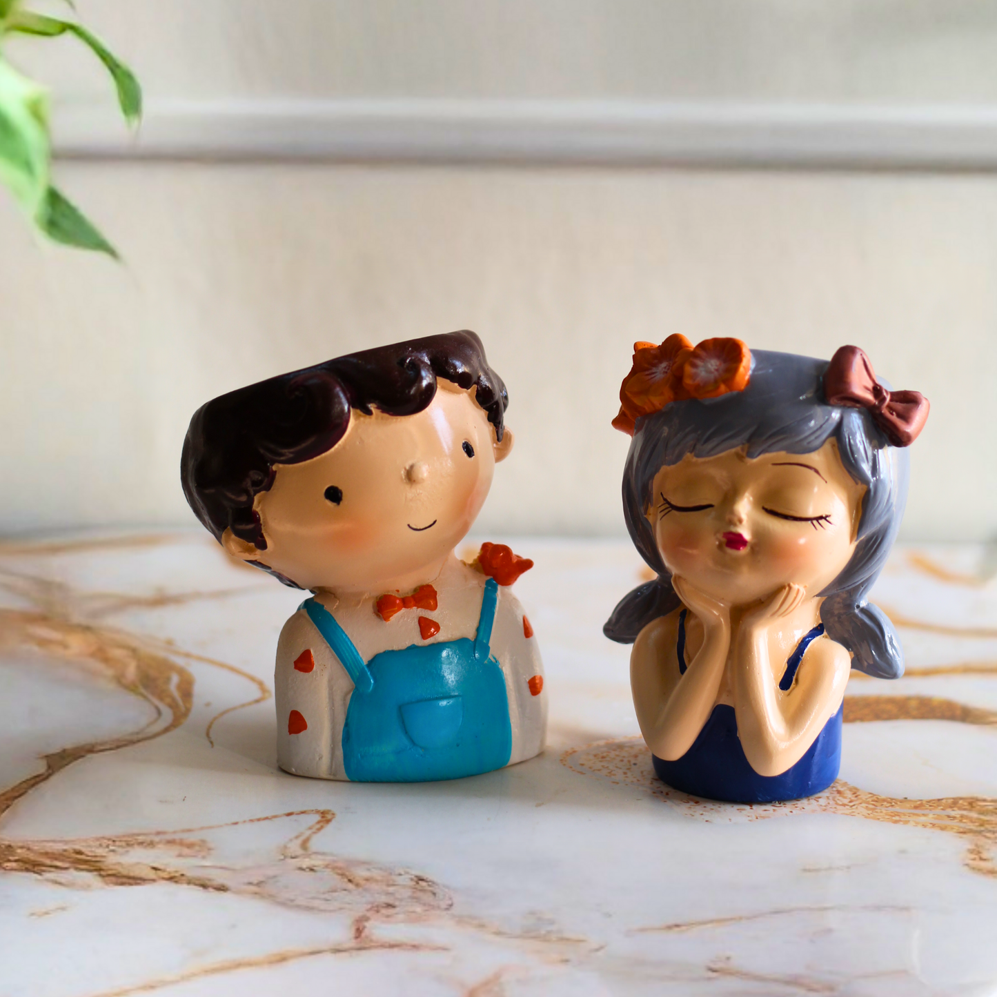 Cute Couple Planter Set