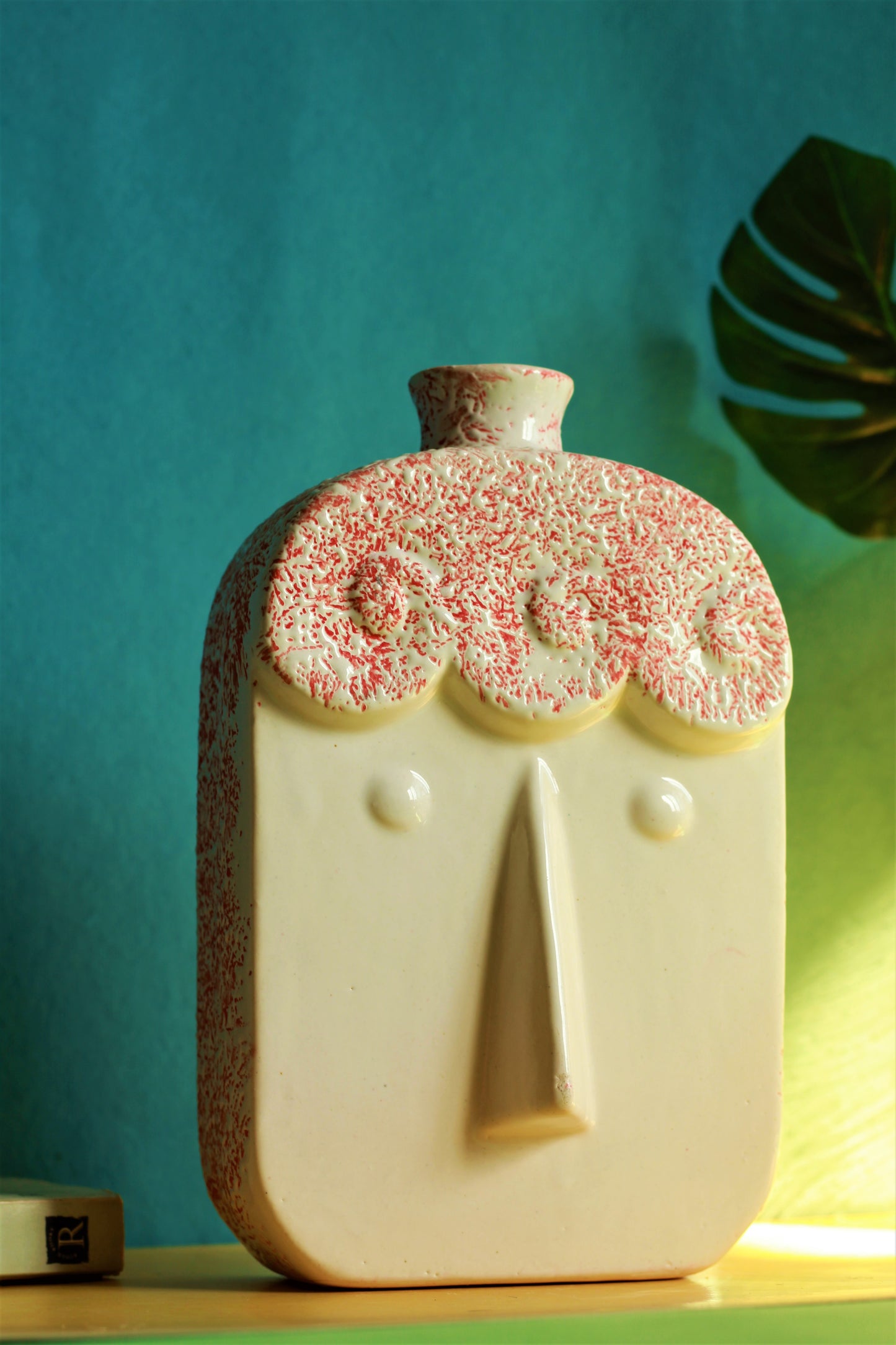 Quirky Face Vase (Red)