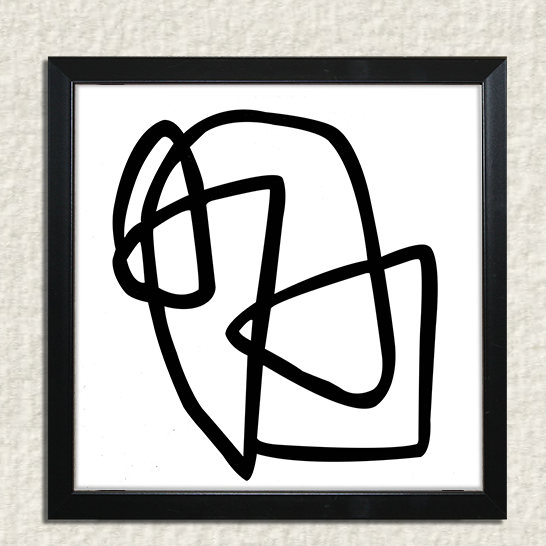 Abstract Line Art Black & White Wall Decor Photo Frame