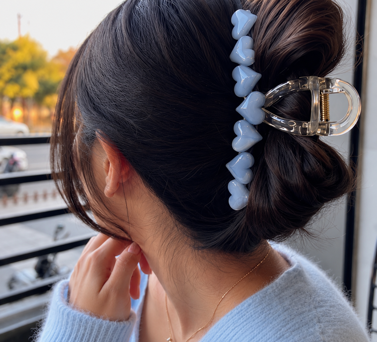 Blue Jelly Heart Clutch