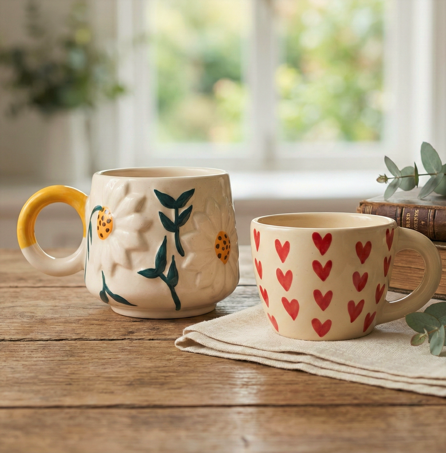 Red Heart + Sunflower Cup (Bestseller Combo)