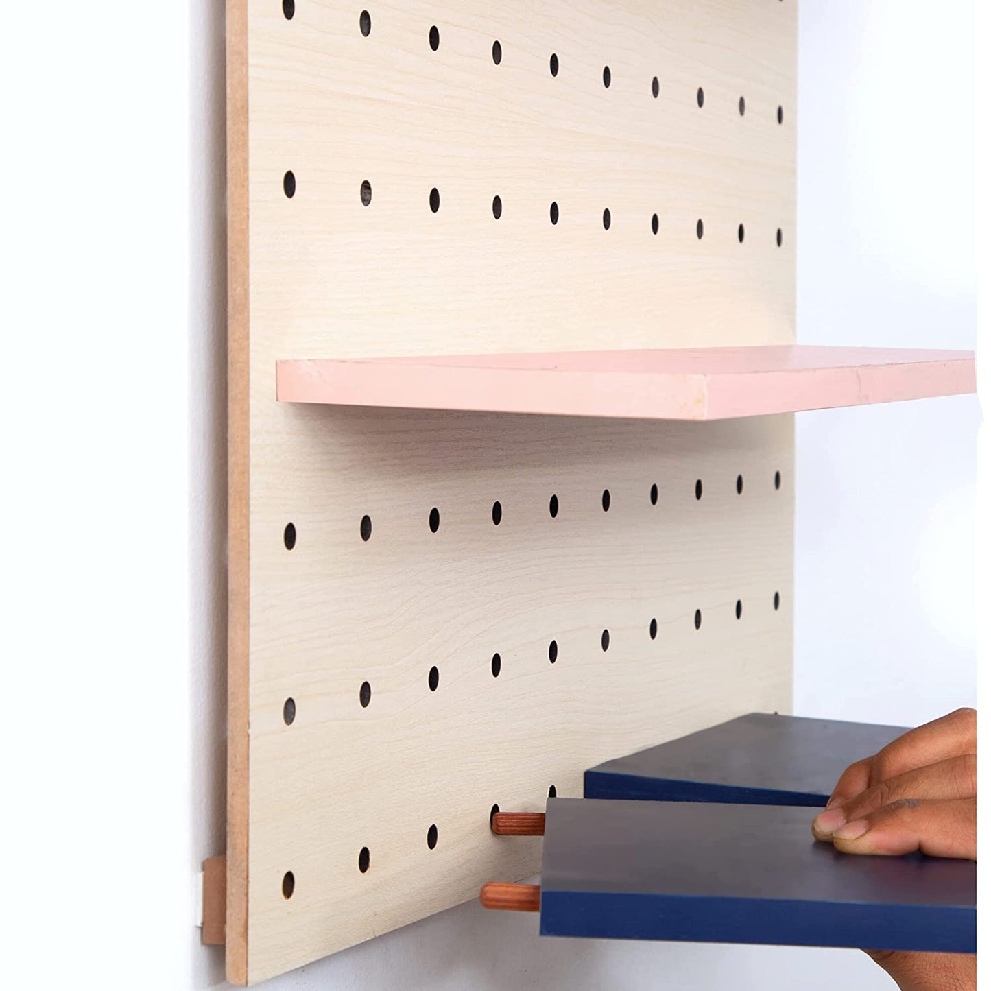 Large Boho Style Pegboard Organizer For Gadget & Books Organization