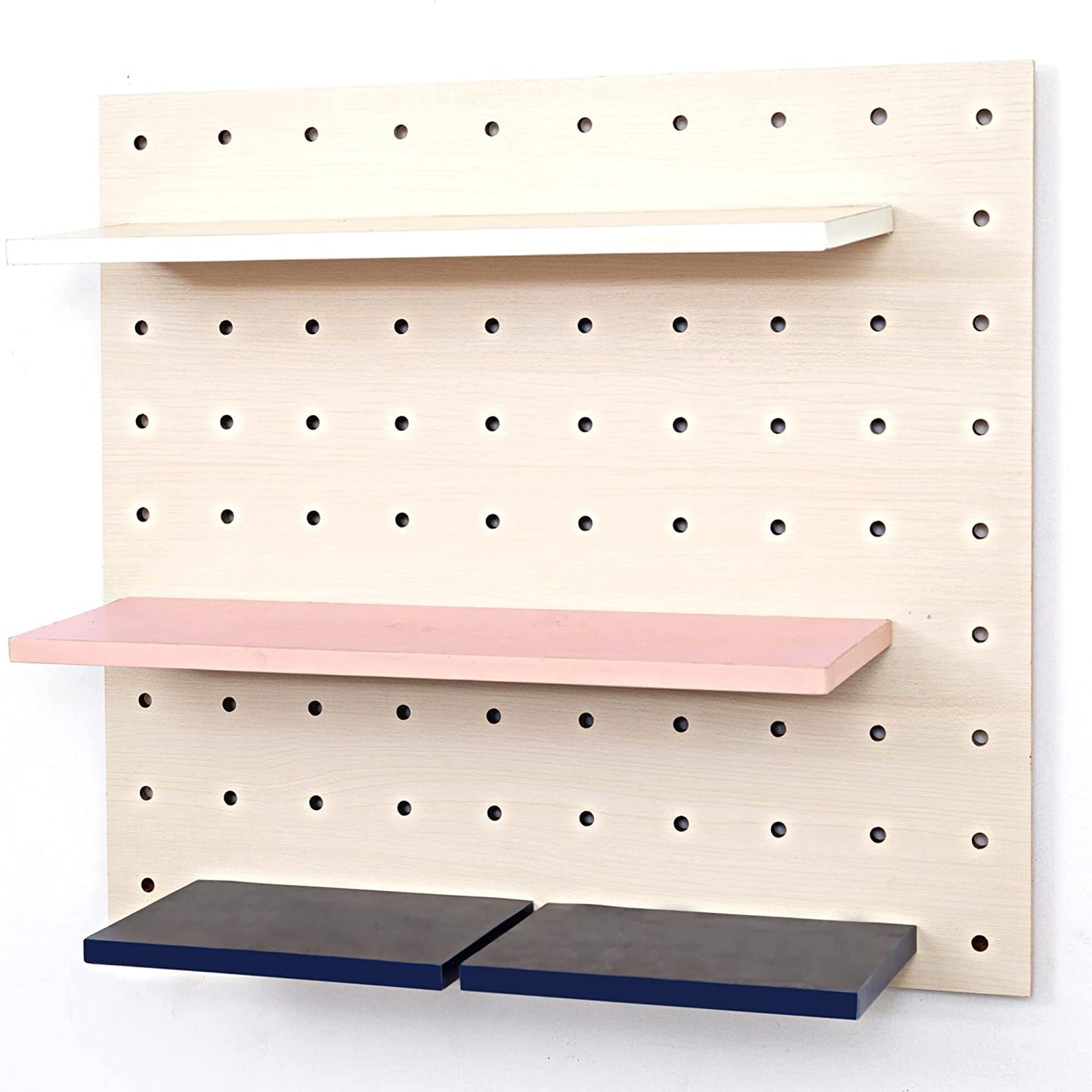 Large Boho Style Pegboard Organizer For Gadget & Books Organization
