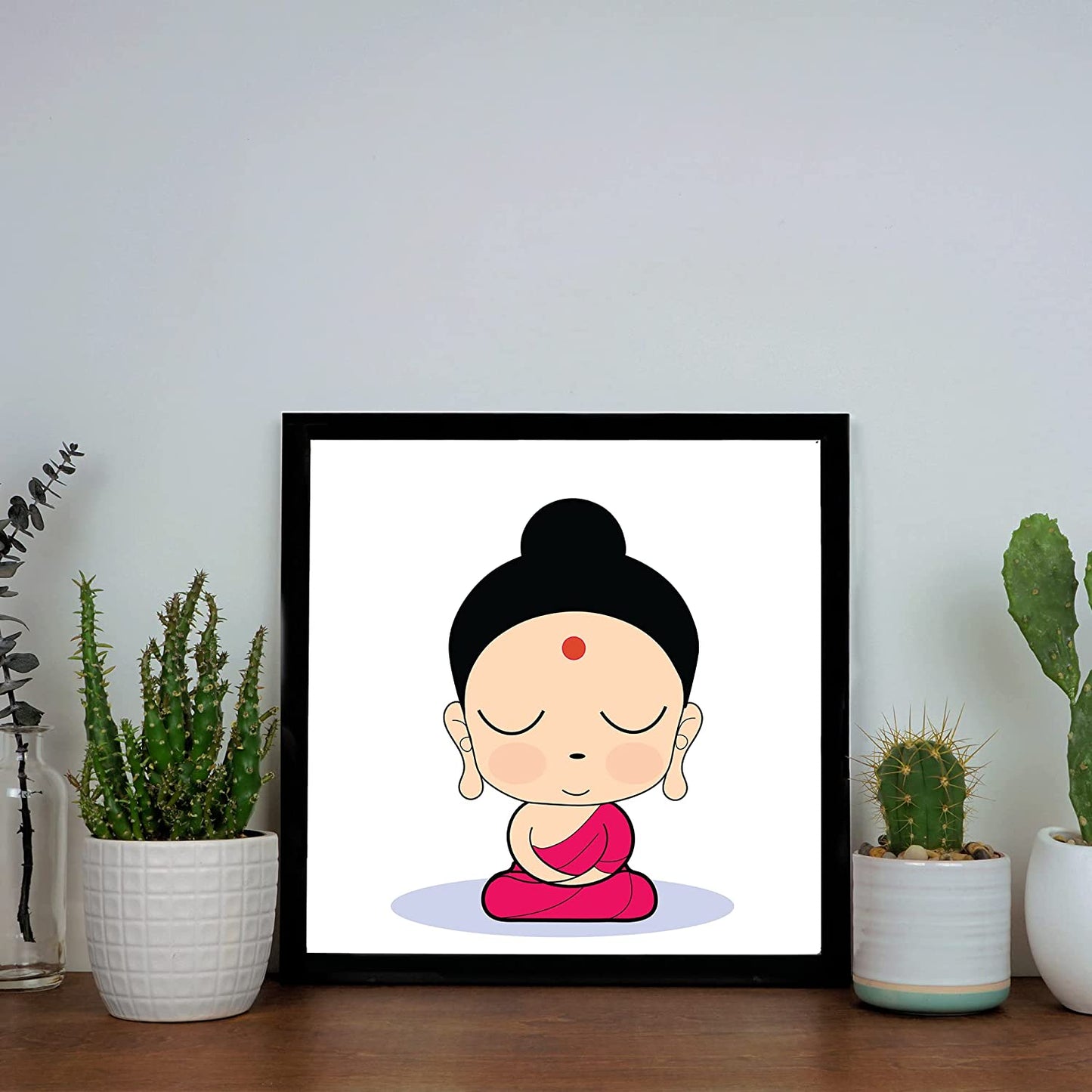 Kawaii Buddha Wall Art - 11 X 11 inches