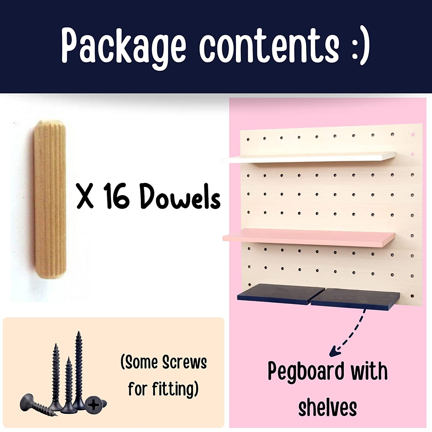 Large Boho Style Pegboard Organizer For Gadget & Books Organization