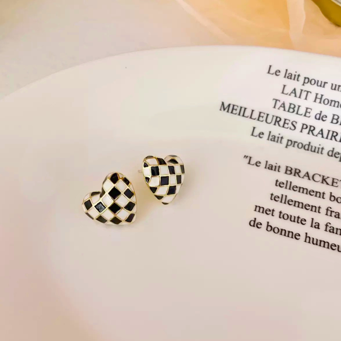 Chess Heart Studs