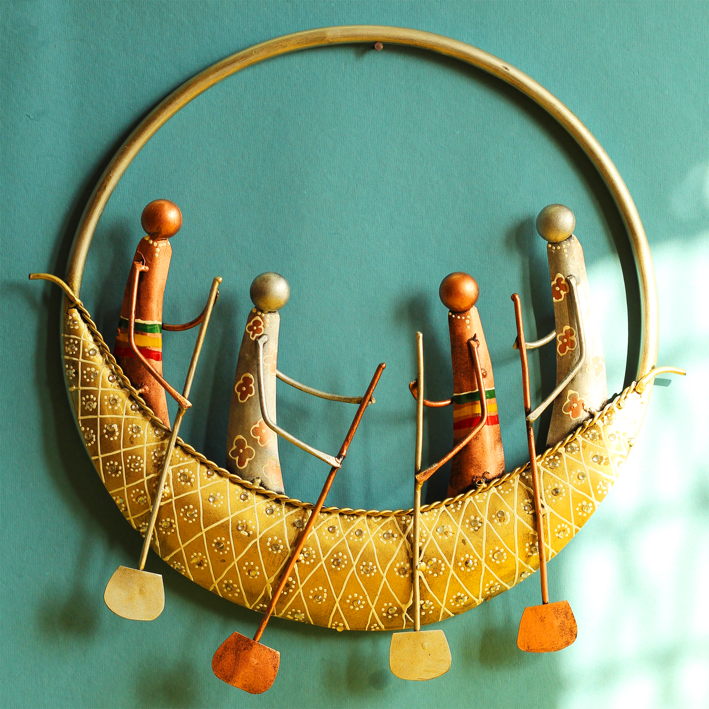 Rajasthani Metal Boat Wall Hanging Art