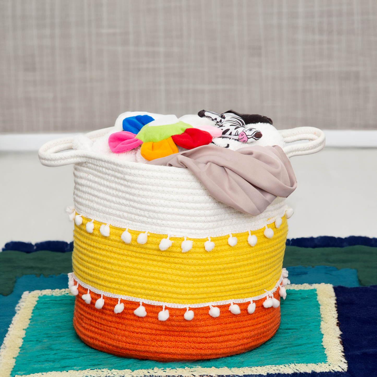 Happy Rainbow Laundry Basket