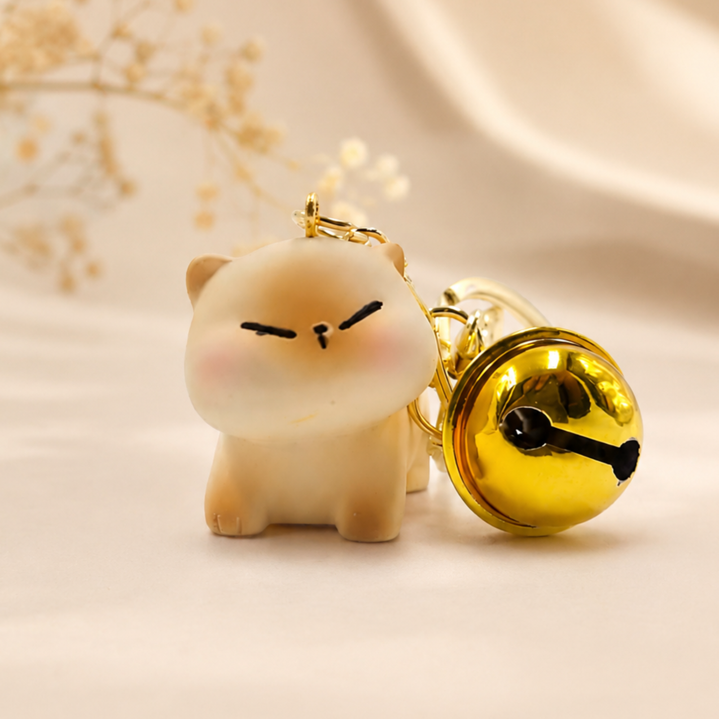 Kawaii Cat with bell keychain