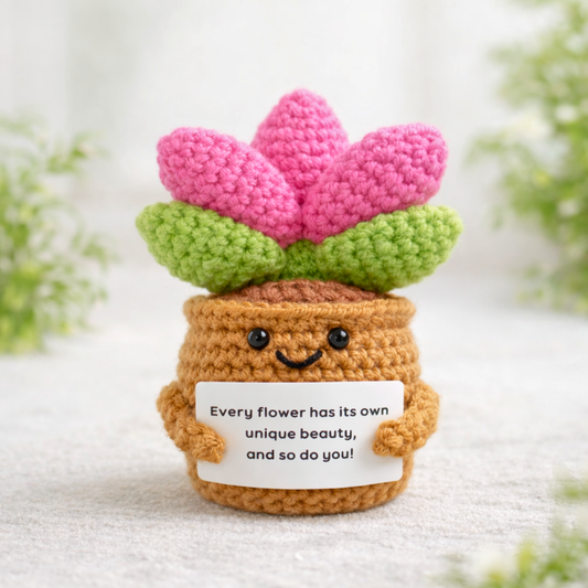 Emotional Support Cute Succulent Pot with Message