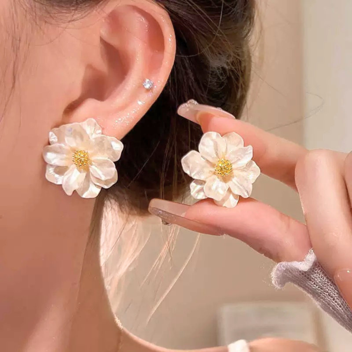 Blooming Camellia Earrings