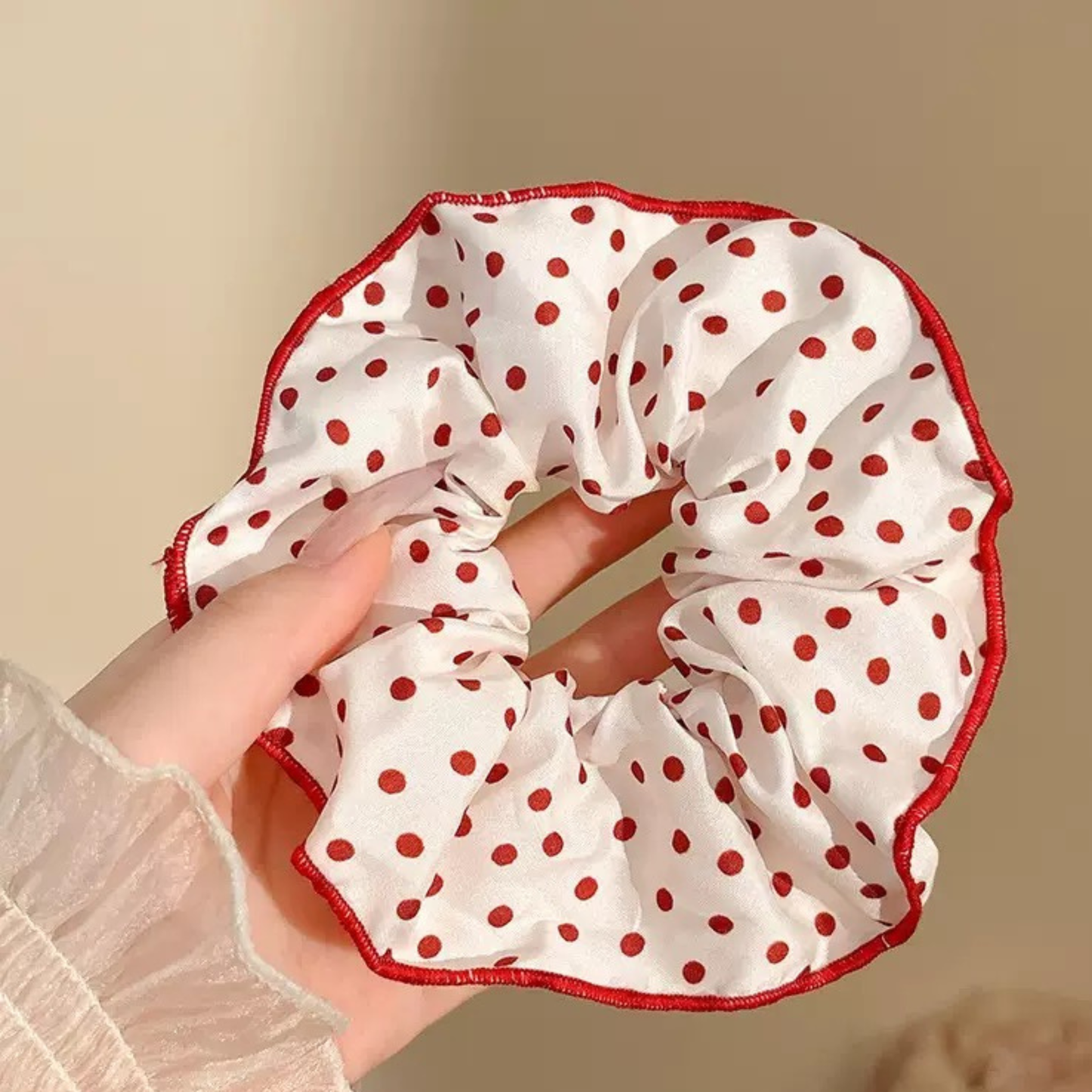 Red Polka Dot Scrunchie