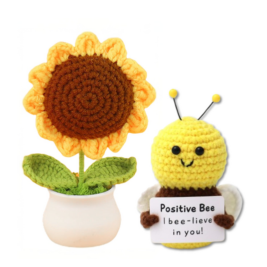 Crochet Sunflower + Honeybee Combo