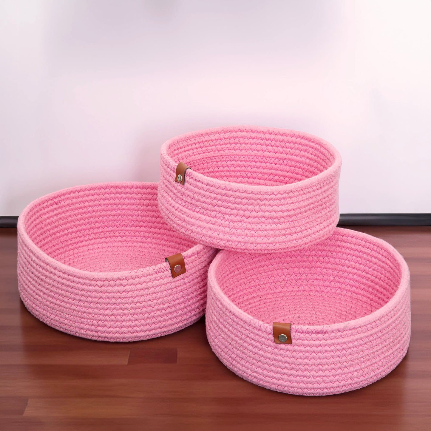 Pastel Pink Baskets - Set of 3