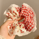 Red Chequered Scrunchie