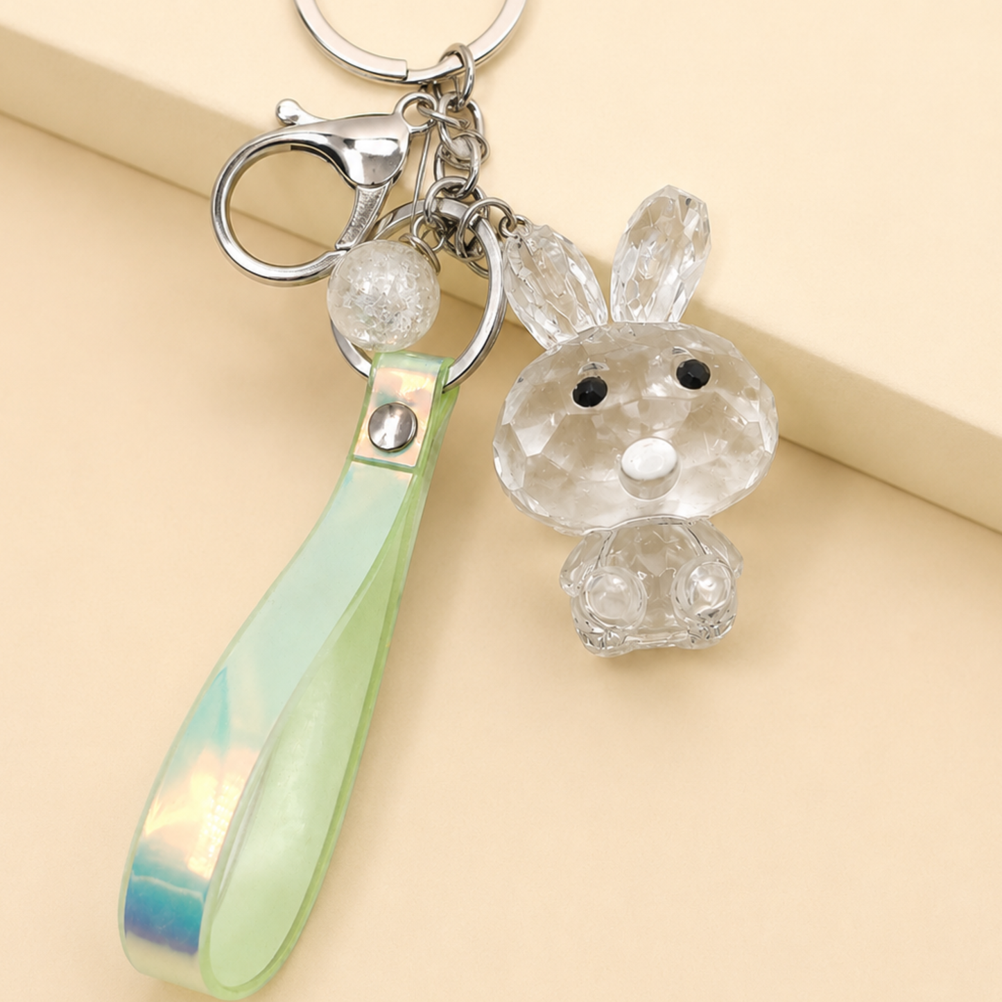 Cute Glass bunny Keychain