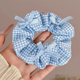 Blue Chequered Scrunchie