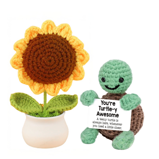 Crochet Sunflower + Turtle