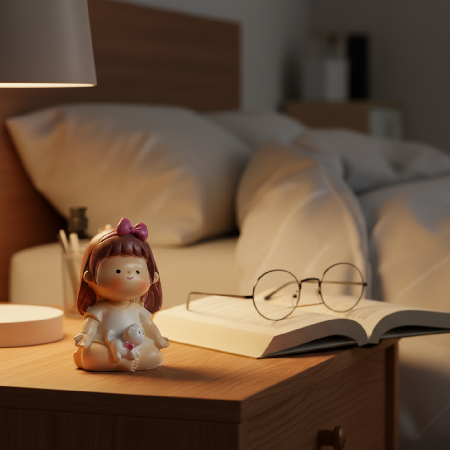 Yoga girl with Deer Lamp Set