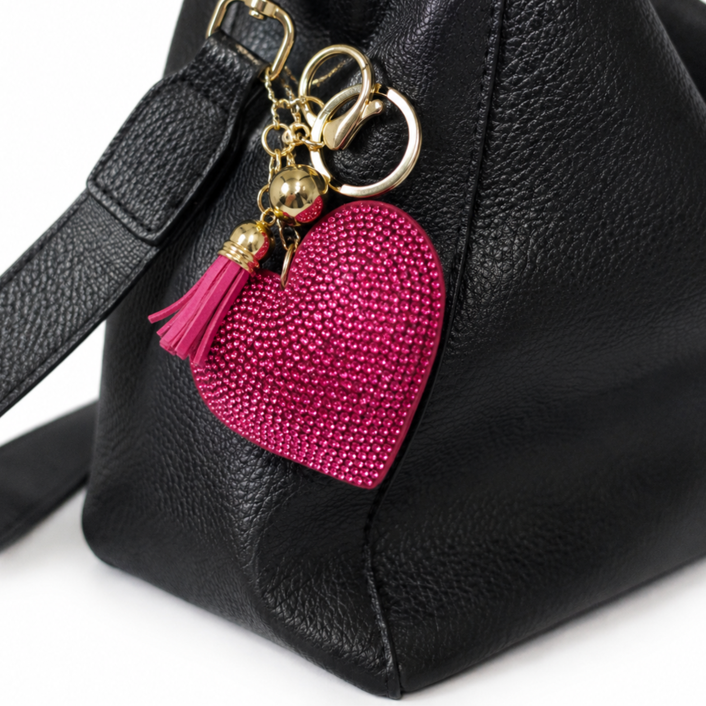 Trendy Glitter Heart Keychain