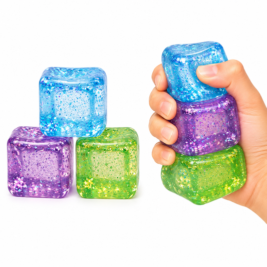 Glittery Ice Cube Squeezy Pack (3 colour Pack)