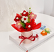 Festive Red Crochet Flower Bouquet (1 pc)