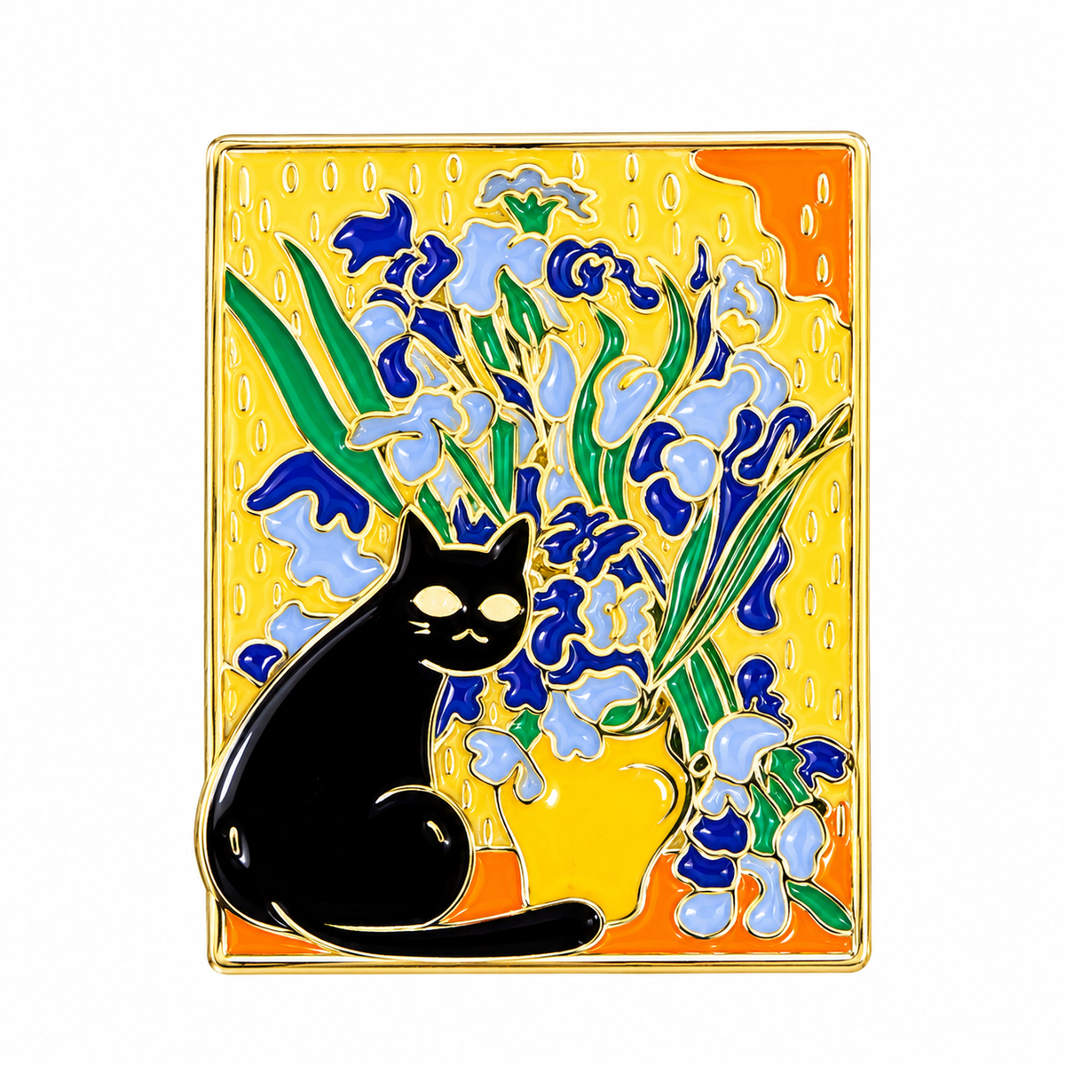 Black Cat & Blue Iris