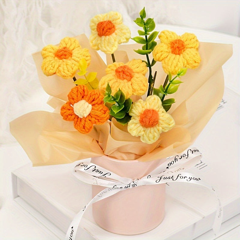 Hello Yellow Crochet Flowers (1 pc)