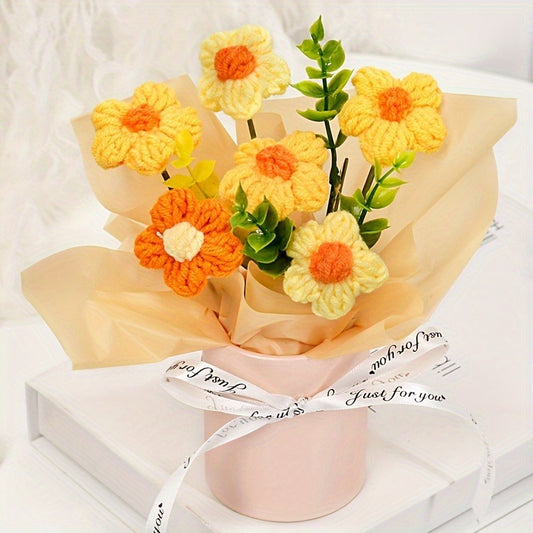 Hello Yellow Crochet Flowers (1 pc)