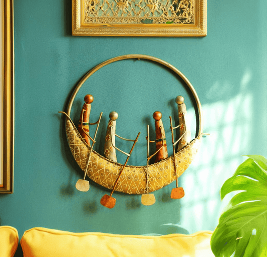 Rajasthani Metal Boat Wall Hanging Art